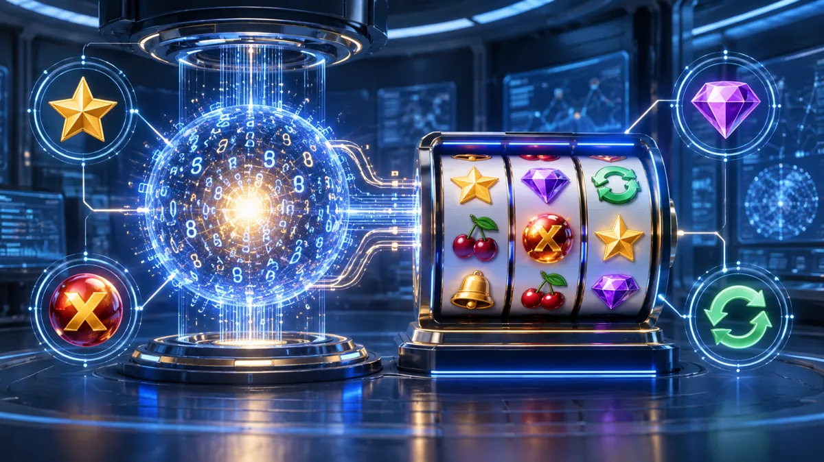 ภาพแนวคิดระบบสุ่ม RNG และฟีเจอร์เกมสล็อต
